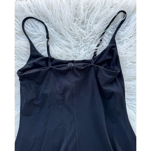 Skims Smooth Lounge Skimpy Strap Scoop Neck Mini Dress Obsidian Size Small - Picture 8 of 11